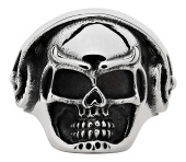 Кольцо ZIPPO, серебристое, в форме черепа, нержавеющая сталь, 2,5x2,6x0,6 см,  диаметр 19,7 мм