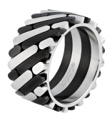 Кольцо ZIPPO, серебристо-чёрное, нержавеющая сталь, 1,2x0,25 см, диаметр 22,3 мм