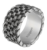 Кольцо ZIPPO, серебристое, с плетёным орнаментом, нержавеющая сталь, диаметр 20,4 мм