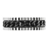 Кольцо ZIPPO Link Chain Ring, серебристо-чёрное, с цепочным орнаментом, сталь, диаметр 19,7 мм