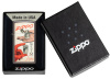 Зажигалка ZIPPO Slim® с покрытием Black Ice ®, латунь/сталь, чёрная, глянцевая, 29x10x60 мм