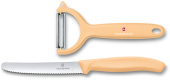 Набор из 2 кухонных ножей VICTORINOX Swiss Classic: нож для томатов и столовый нож 11 см, бежевый
