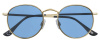 Очки солнцезащитные ZIPPO, унисекс, золотистые, оправа из меди, голубые линзы
