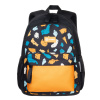 Рюкзак TORBER CLASS X Mini, чёрный/жёлтый с орнаментом, полиэстер 900D + Мешок для обуви в подарок