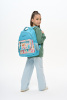 Рюкзак TORBER CLASS X, зелёный с орнаментом, 45 x 30 x 18 см + Мешок для сменной обуви в подарок!