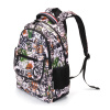 Рюкзак TORBER CLASS X, черно-белый с рисунком, полиэстер, 45 x 30 x 18 см + Пенал в подарок!