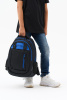 Рюкзак TORBER CLASS X, черный с синей вставкой, 45 x 32 x 16 см + Мешок для сменной обуви в подарок!