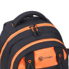 Рюкзак TORBER CLASS X, черный с оранжевой вставкой, 45 x 32 x 16см+Мешок для сменной обуви в подарок