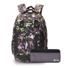 Рюкзак TORBER CLASS X, черно-серый с рисунком "Скейтбордисты", полиэстер, 45x32x16см + Пенал в подар