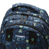 Рюкзак TORBER CLASS X, темно-синий с рисунком "Буквы", полиэстер, 45 x 32 x 16 см