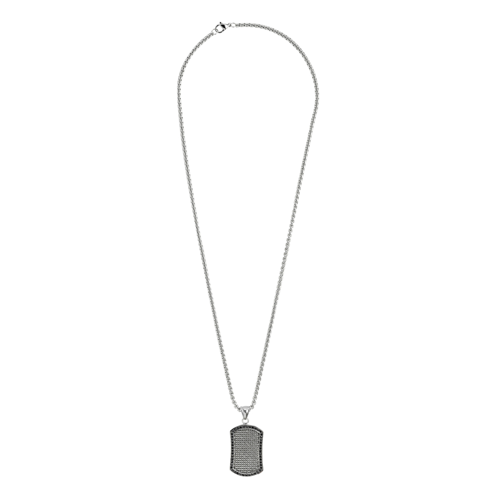 Подвеска Black Crystal Pendant Necklace с цепочкой 60 см (35 мм) ZIPPO 2007178