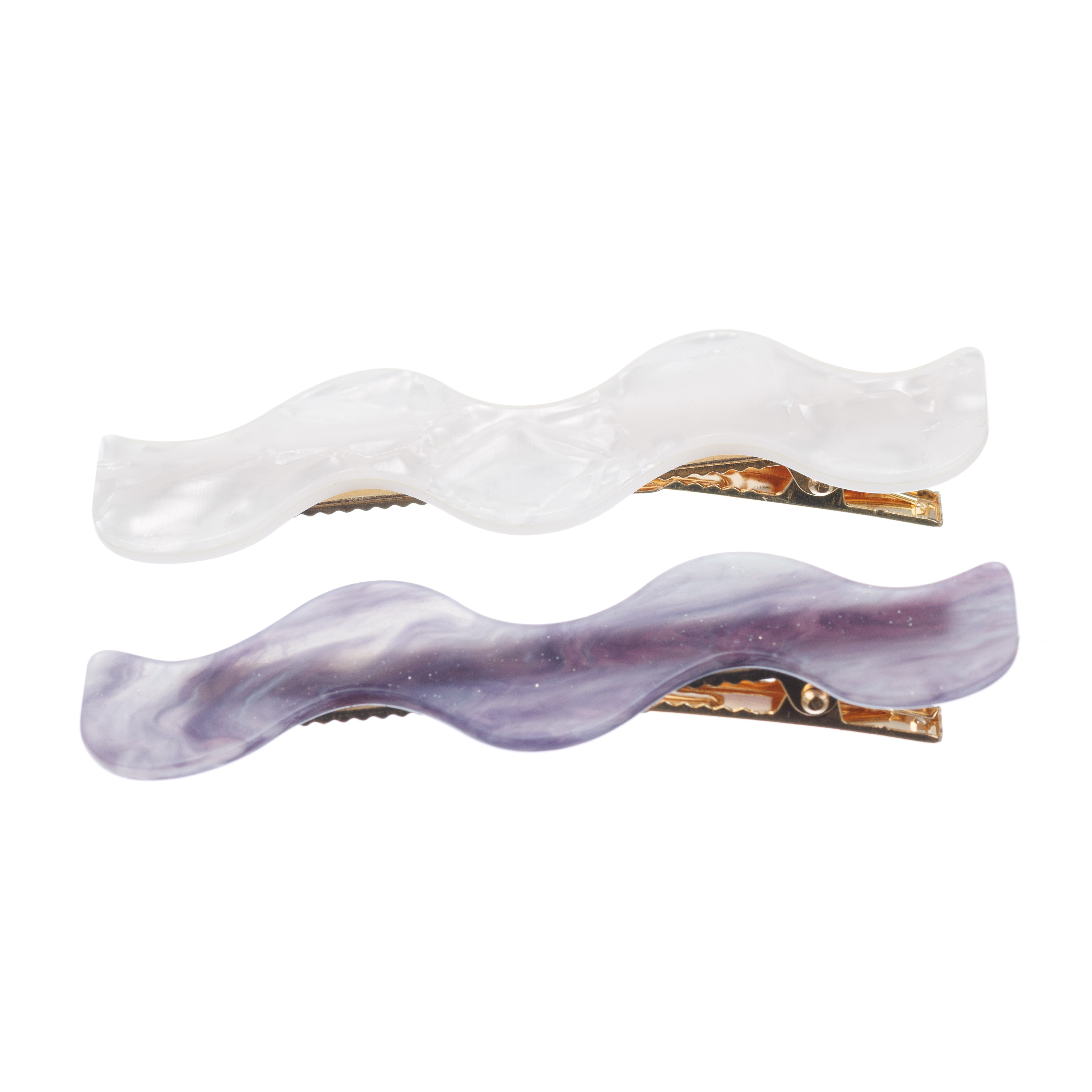 Заколка для волос 2 шт/ уп.. цвет сиреневый/белый DEWAL BEAUTY 3008BD