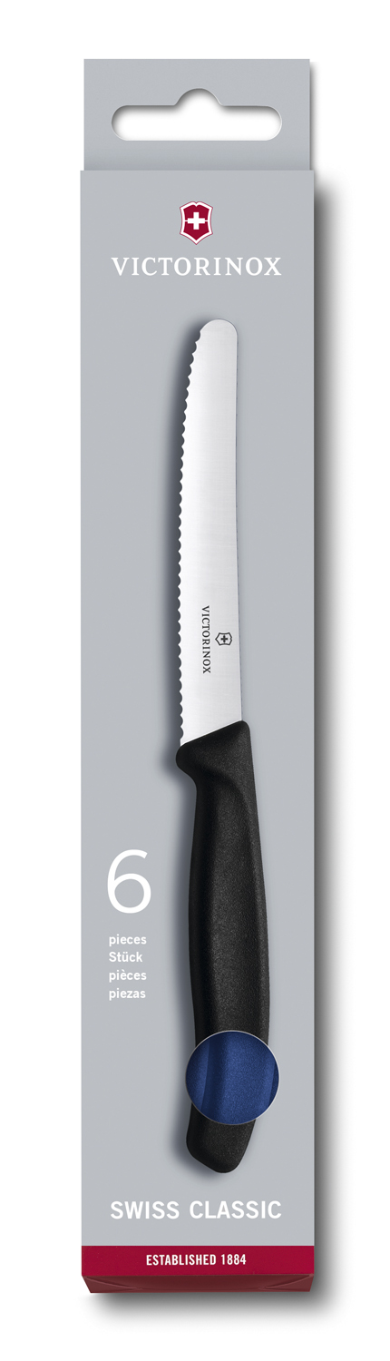 Набор из 6 столовых ножей Swiss Classic 11 см, с серейторной заточкой VICTORINOX 6.7832.6
