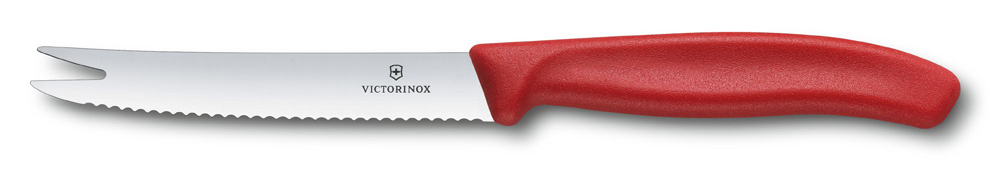 Нож для сыра и колбасы Swiss Classic 11 см с серрейторной заточкой VICTORINOX 6.7861