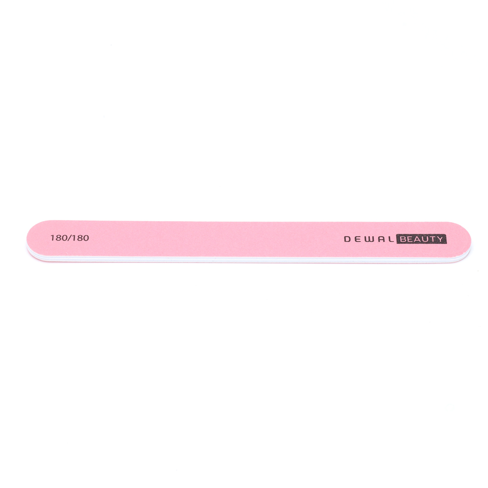 Пилка для ногтей, прямая розовая 1,9х17,8 см, 180/180 грит  DEWAL BEAUTY 9102204