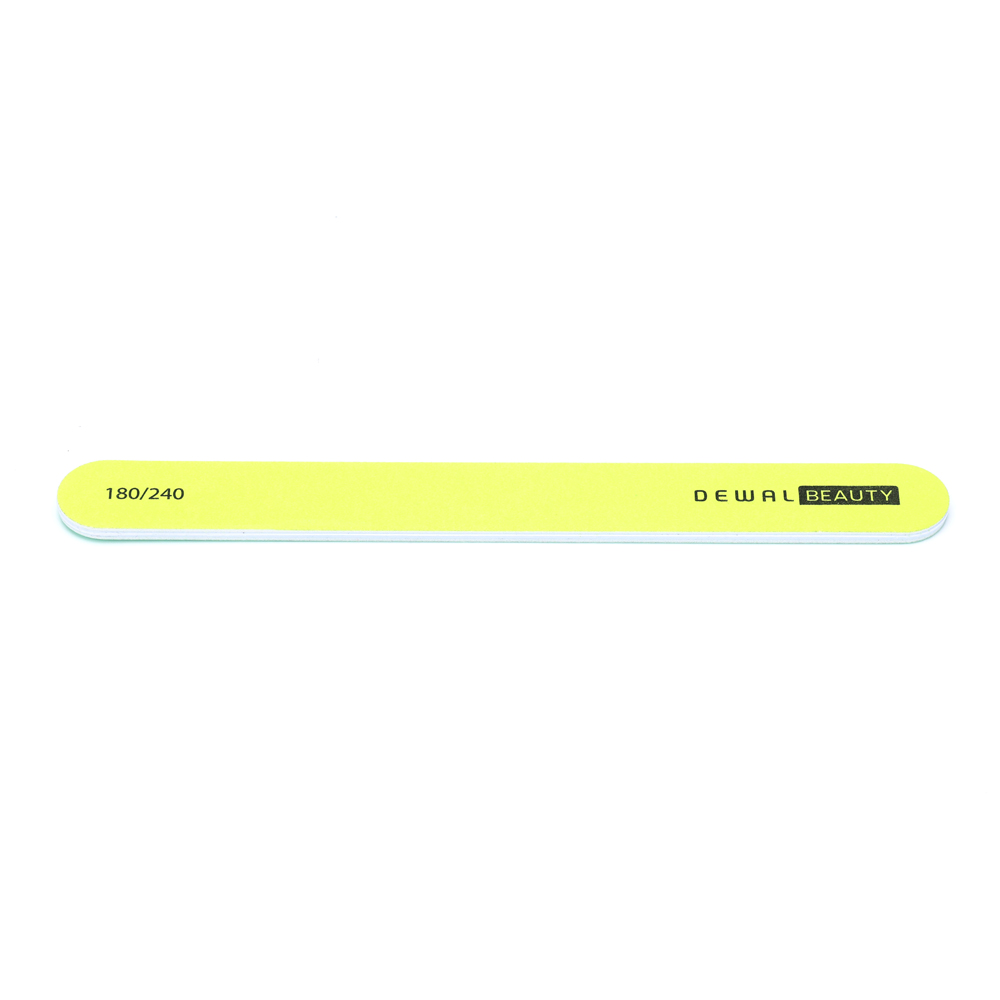 Пилка для ногтей, прямая зеленая 1,9х17,8 см, 180/240 грит  DEWAL BEAUTY 9102206