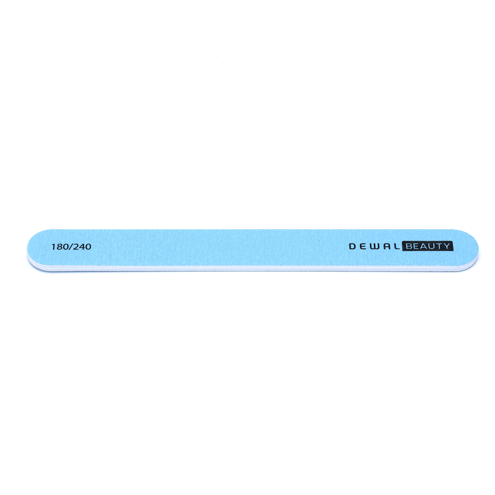 Пилка для ногтей, прямая голубая 1,9х17,8 см, 180/240 грит  DEWAL BEAUTY 9102504