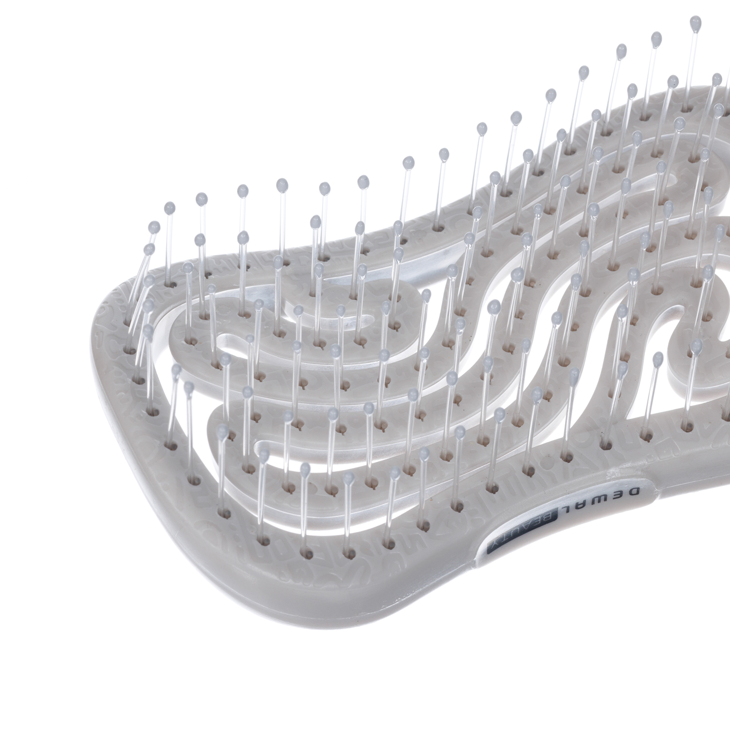 Щетка серия " Wave", продувная, с нейлоновым штифтом, форма волна DEWAL BEAUTY DBEG4-grey