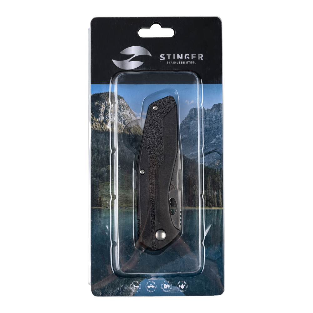 Нож складной 95 мм в блистере STINGER FB2023-SB