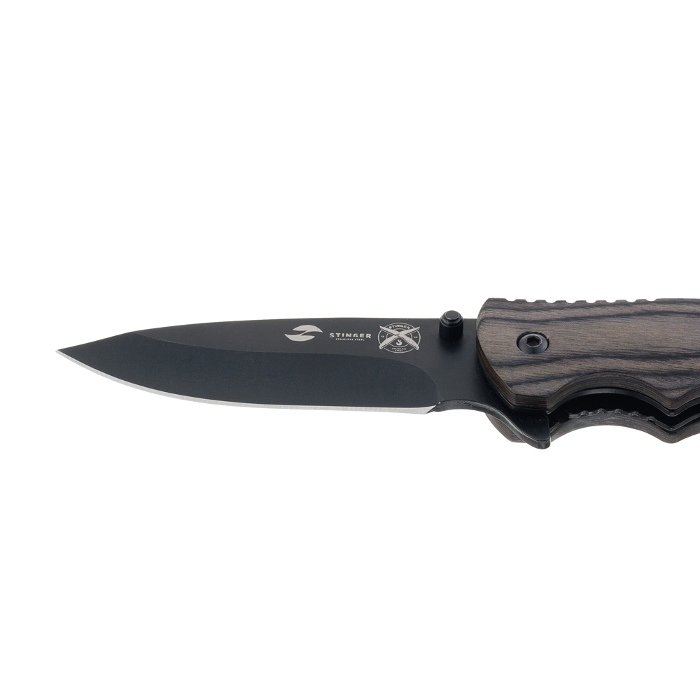 Нож складной 120 мм в блистере STINGER FK-1116BK-FB