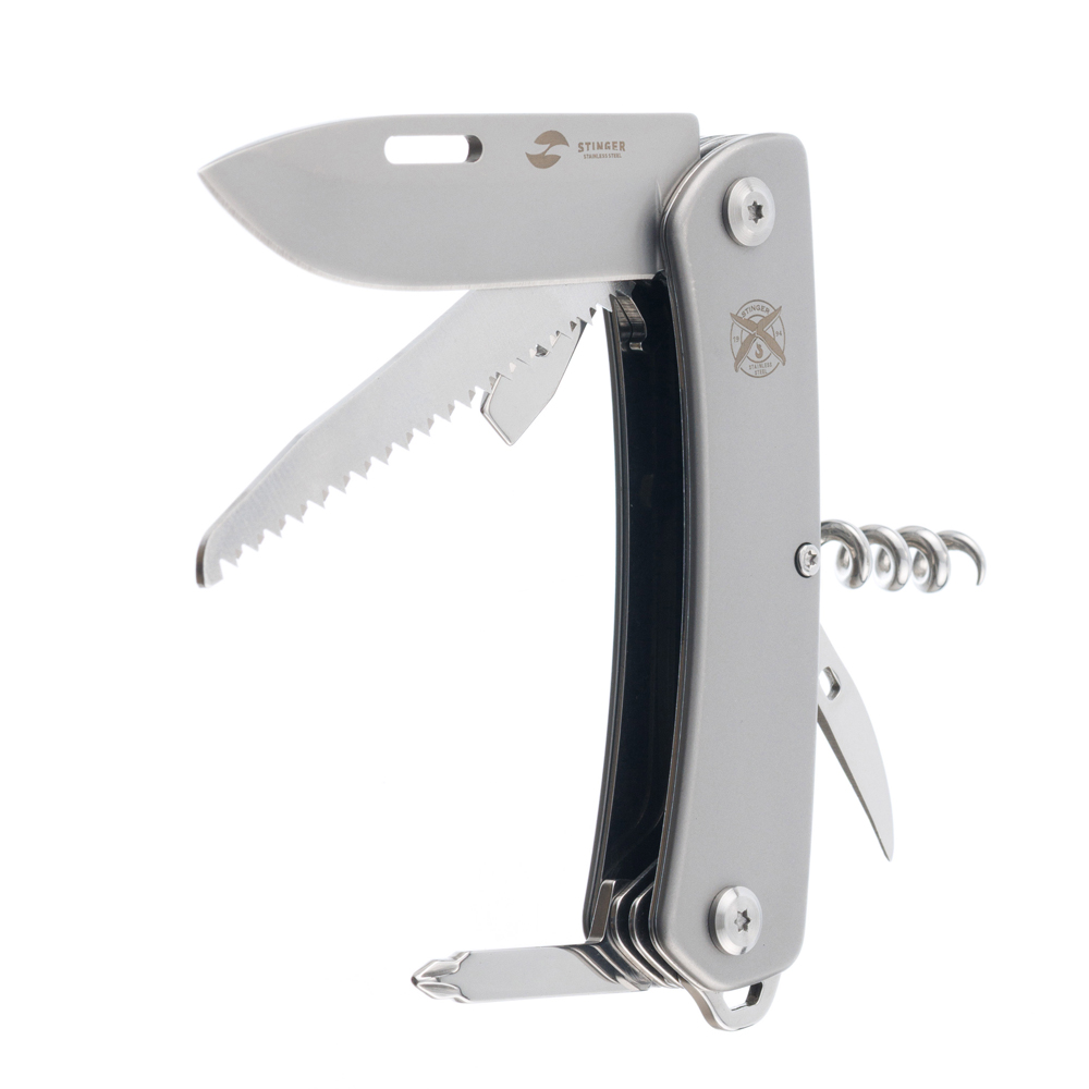 Нож перочинный, 103 мм, 10 функций,в картонной коробке STINGER FK-GHK4P-06