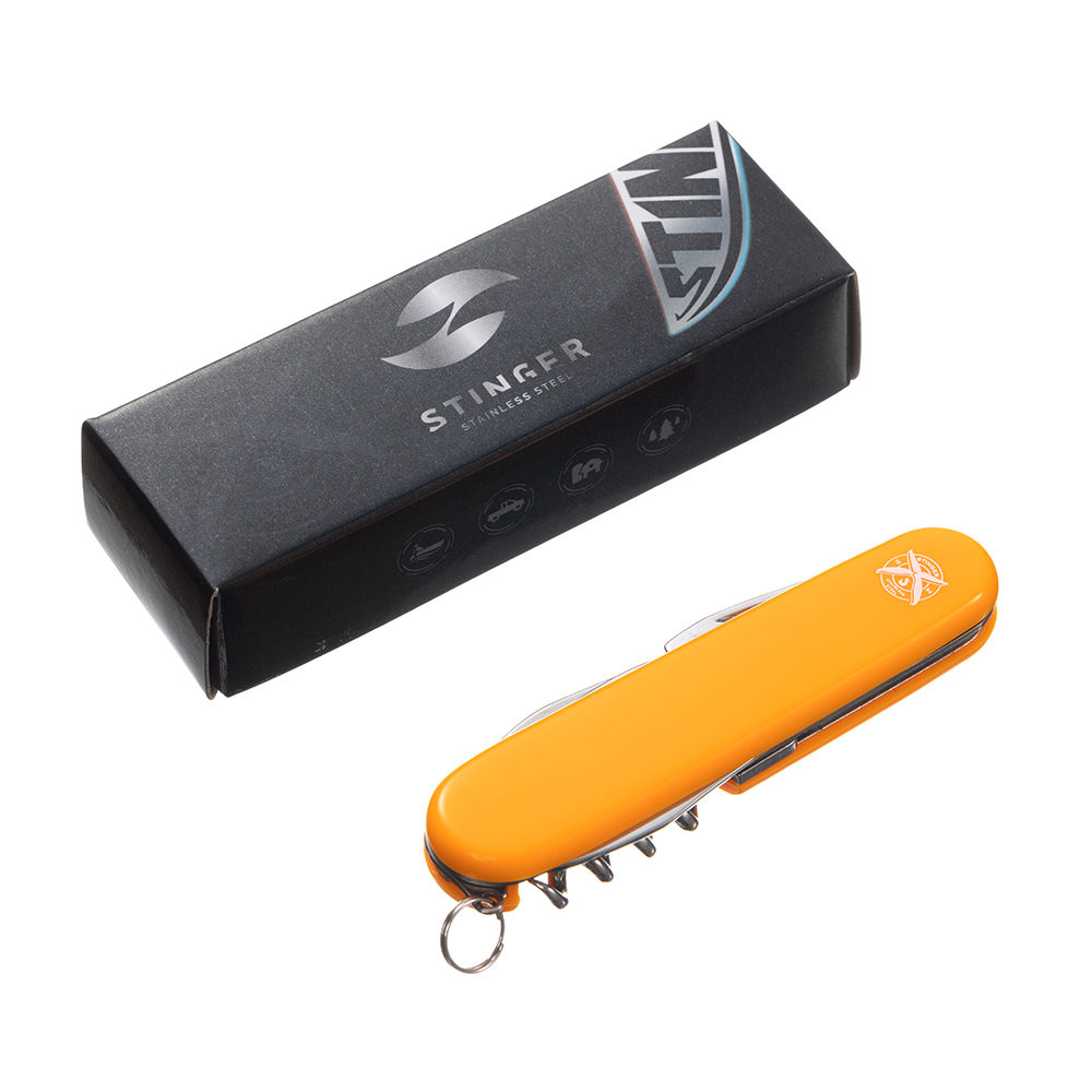 Нож перочинный 90 мм, 10 функций, в картонной коробке STINGER FK-K5017-5P