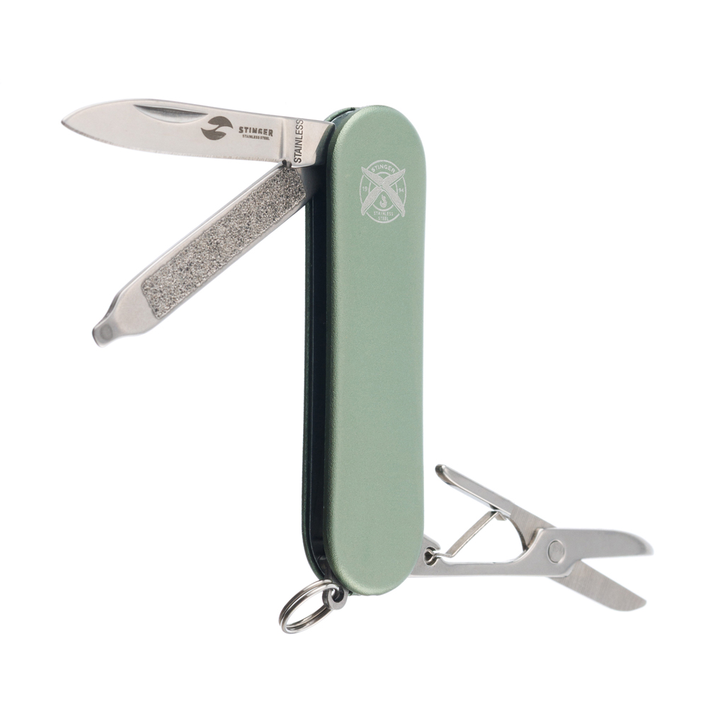 Нож перочинный STINGER FK-K7003LG-GREEN