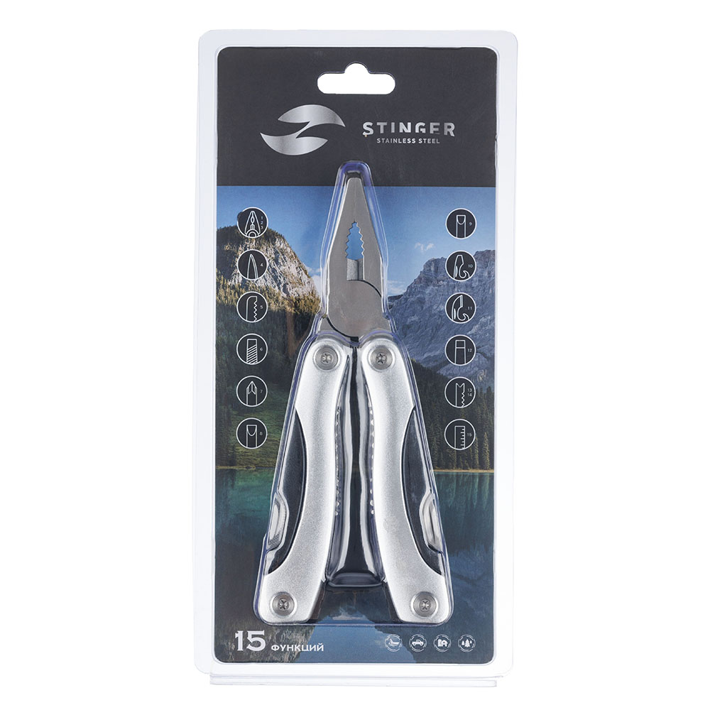 Мультитул в блистере STINGER MT-820AB-FB