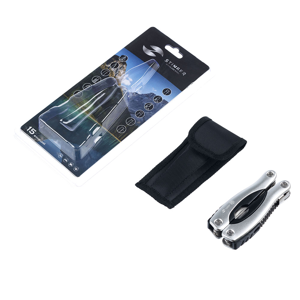 Мультитул в блистере STINGER MT-820AB-FB