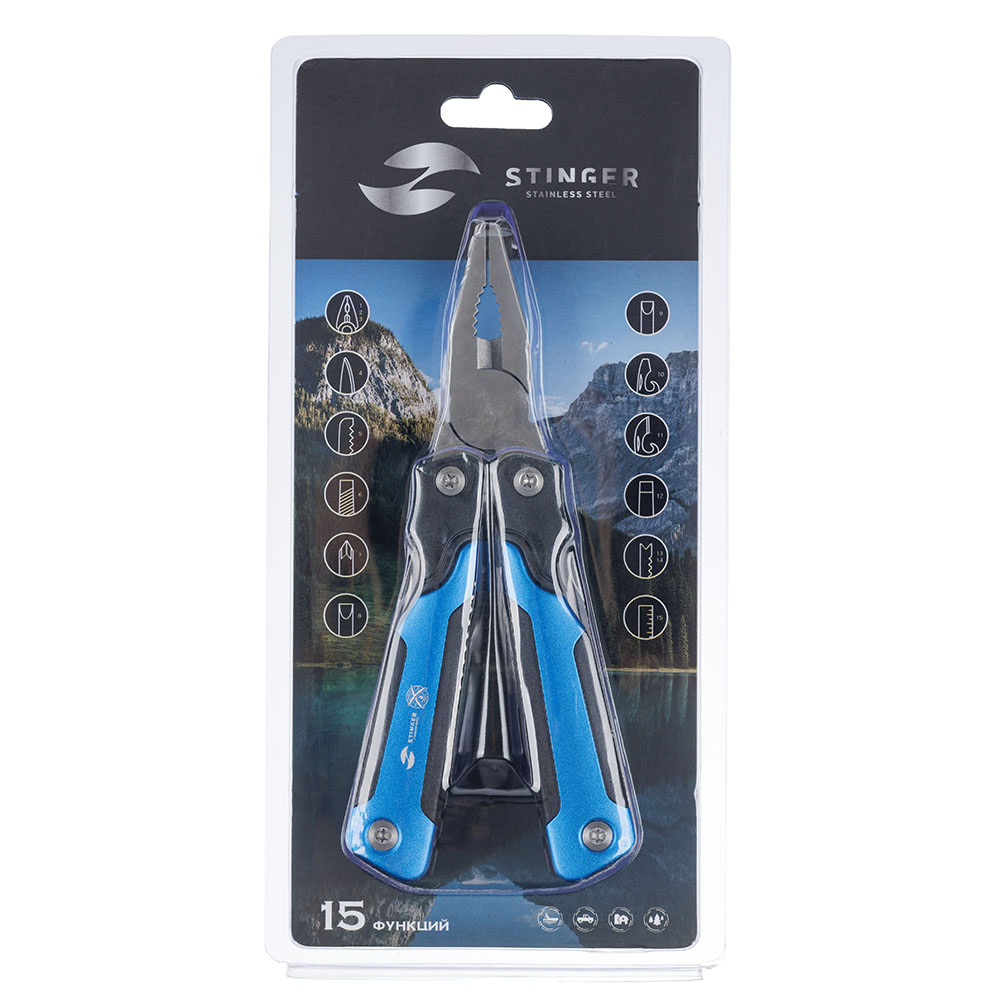 Мультитул в блистере STINGER MT-A017-FB