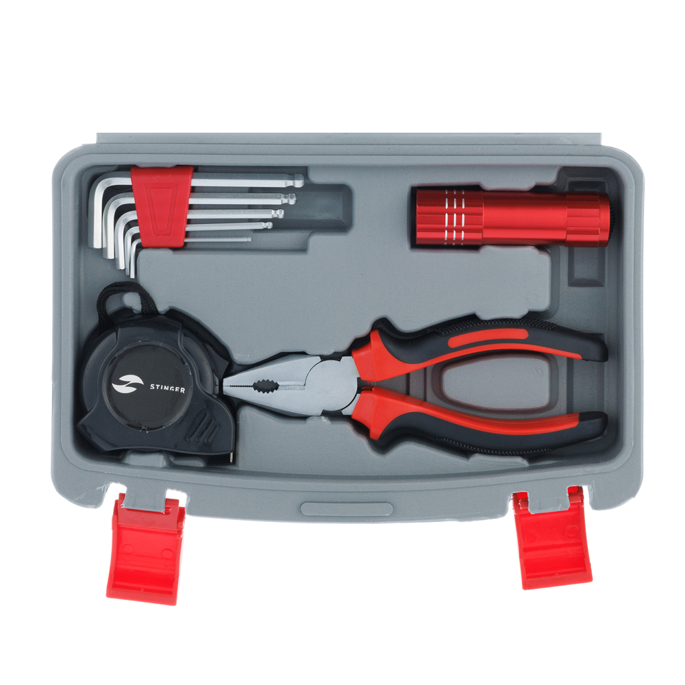 Набор инструментов (13 шт) в пластиковом кейсе STINGER NST128014