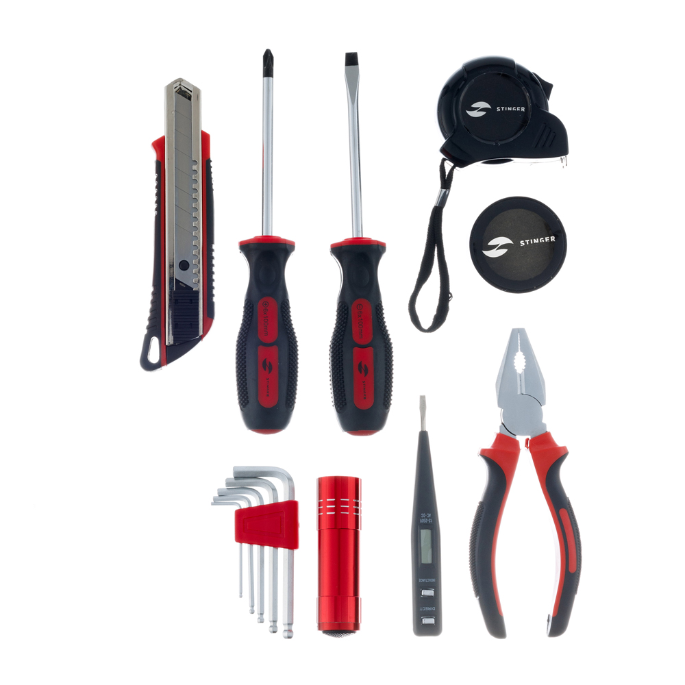 Набор инструментов (13 шт) в пластиковом кейсе STINGER NST128014