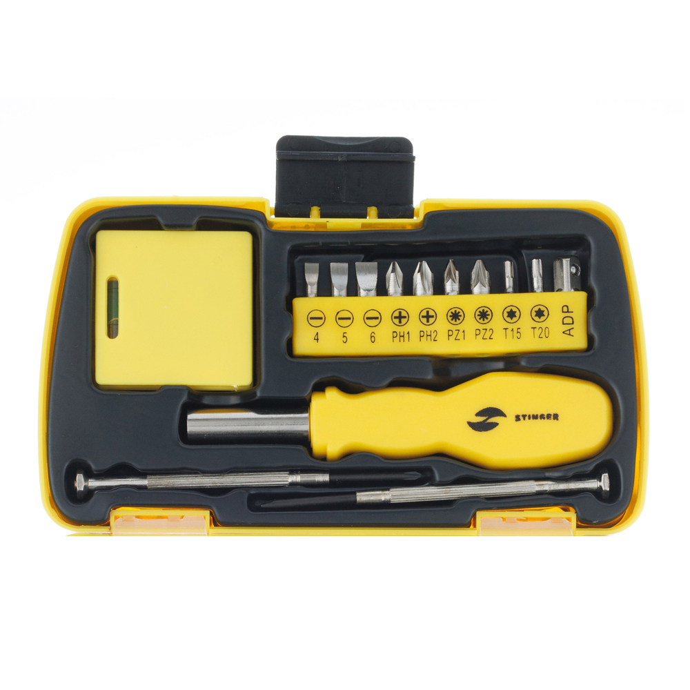 Набор инструментов (20 шт) в пластиковом кейсе STINGER NST128020