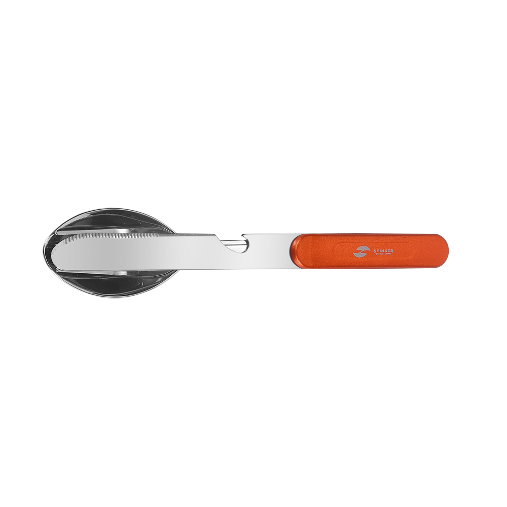 Набор столовых приборов для кемпинга STINGER SET-K703B-ORANGE