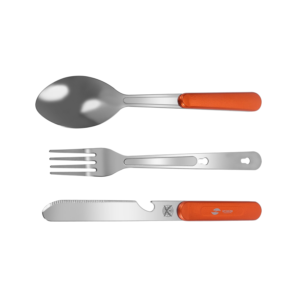 Набор столовых приборов для кемпинга STINGER SET-K703B-ORANGE