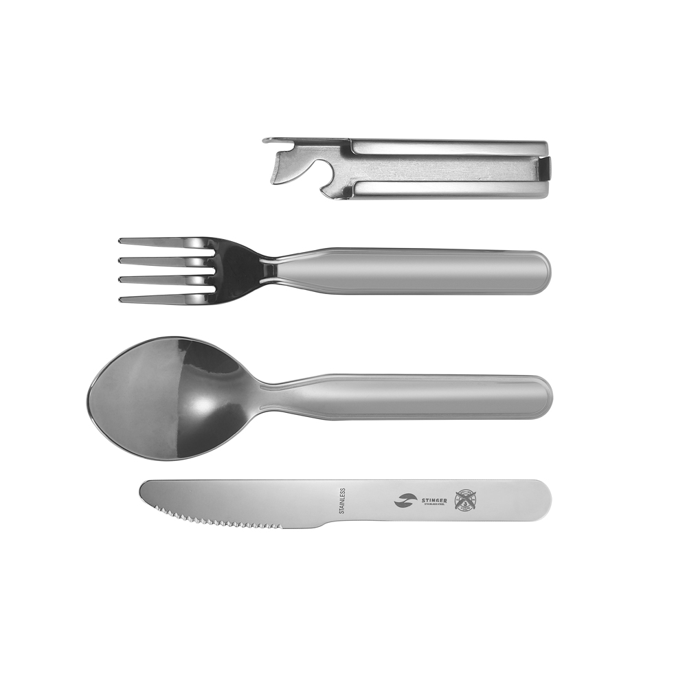 Набор столовых приборов для кемпинга STINGER SET-K704F-SS