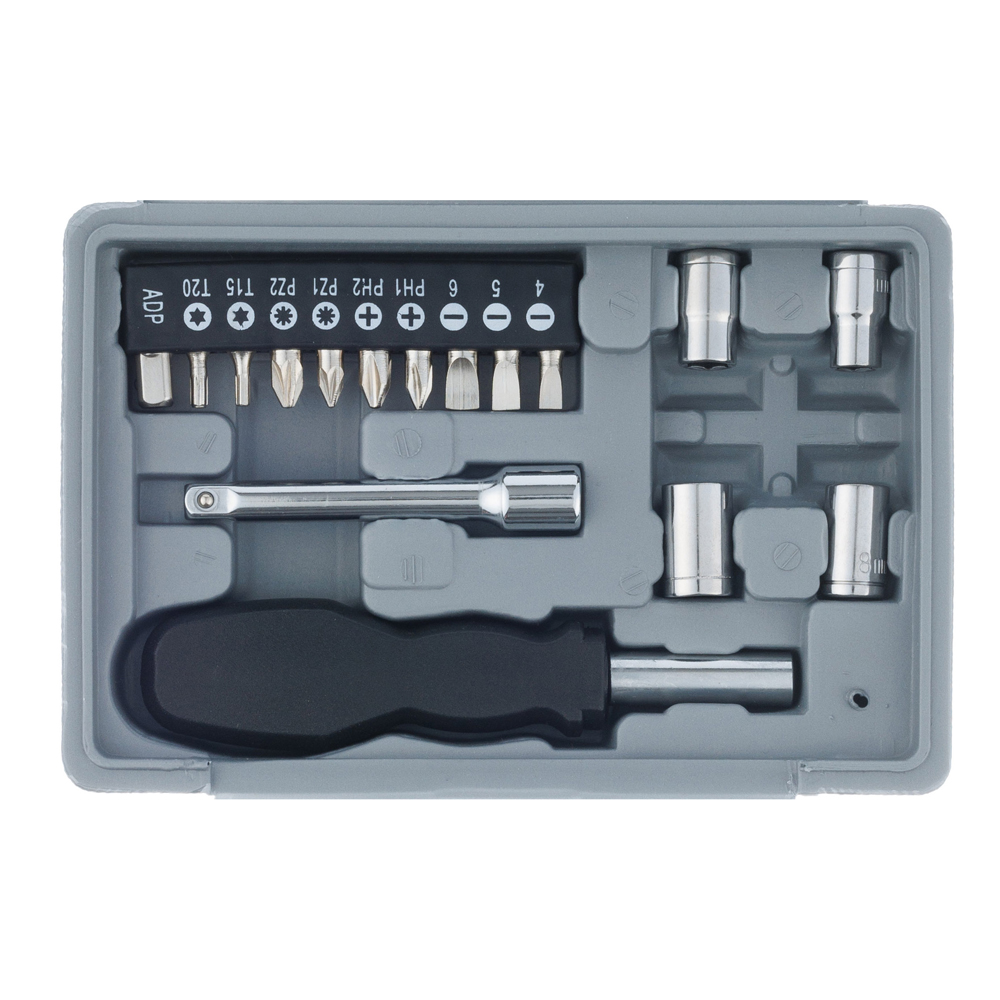 Набор инструментов (25 шт) в пластиковом кейсе STINGER W0402