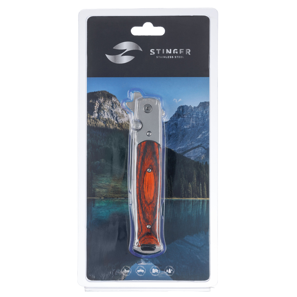 Нож складной 100 мм в блистере STINGER YD-9140L-FB