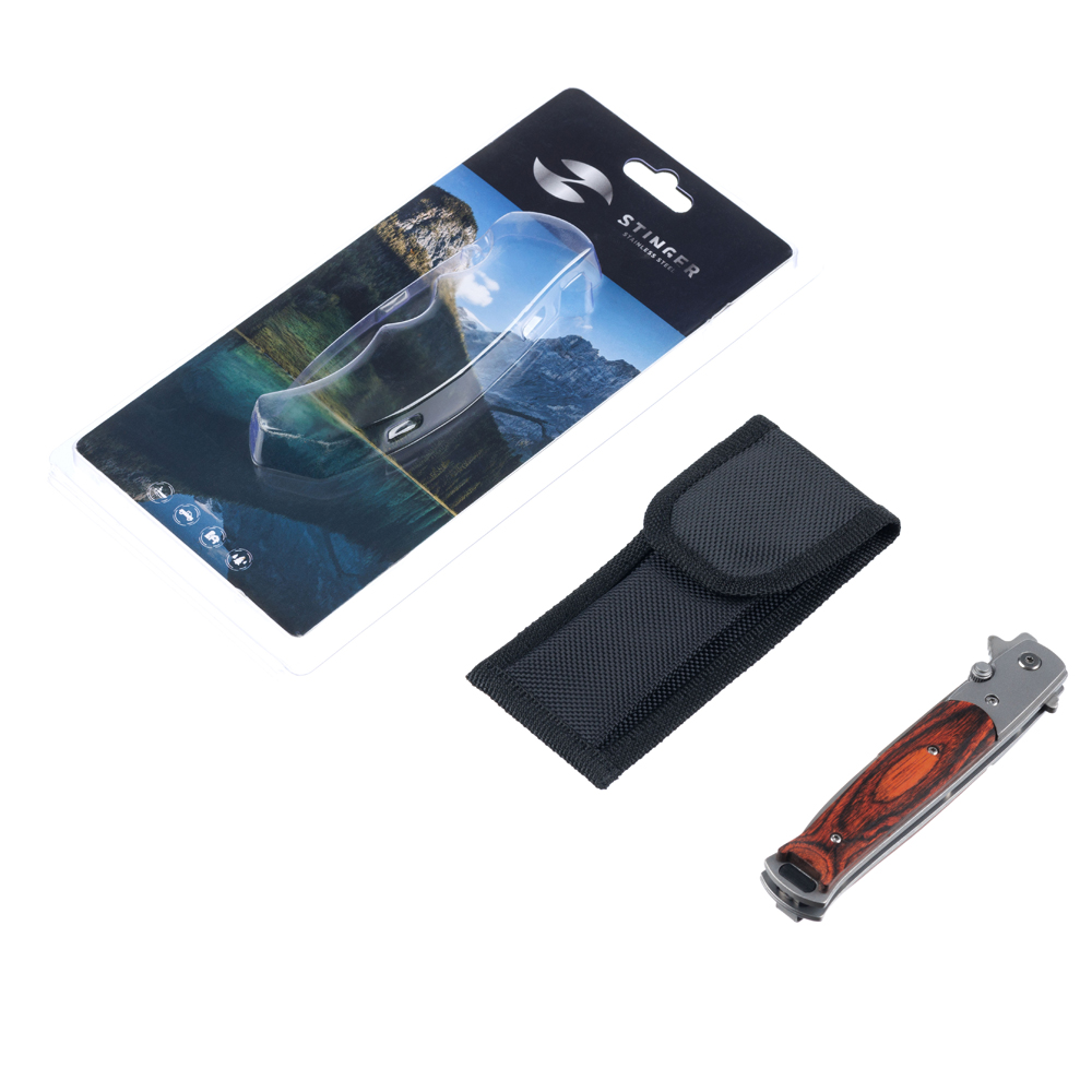 Нож складной 100 мм в блистере STINGER YD-9140L-FB