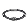 Браслет Three Charms Leather Bracelet 3 с шармами (22 см) ZIPPO 2007173