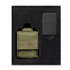 Подарочный набор: зажигалка Black Crackle® и зелёный нейлоновый чехол ZIPPO 49400